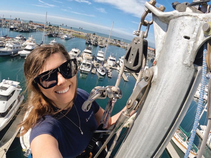 Marissa up the mast