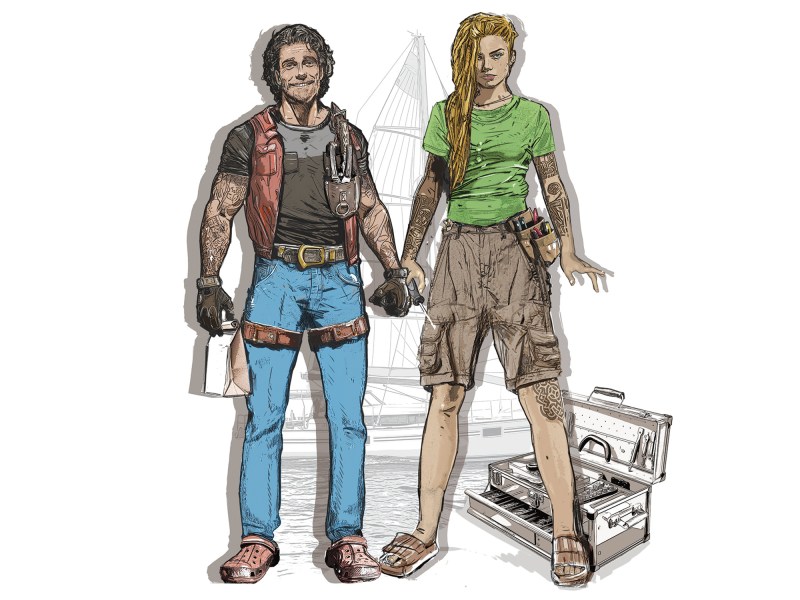Illustration of sailors