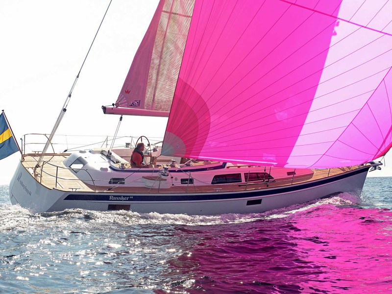 original Hallberg-Rassy 44 in full spinnaker