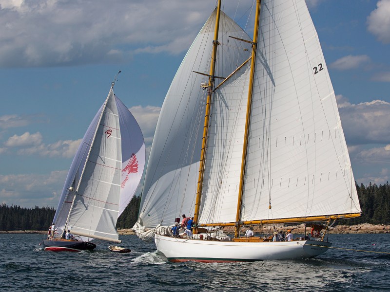 Lark and Brilliant in the Eggemoggin Reach Regatta, feeder race from Camden ME to Brooklin ME