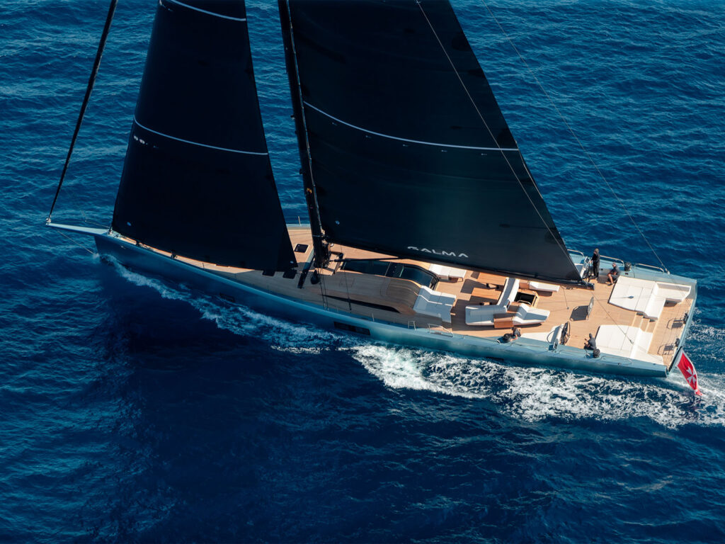 Yacht sailing in the ocean