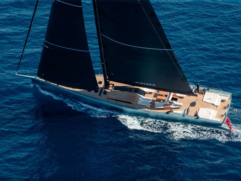 Yacht sailing in the ocean