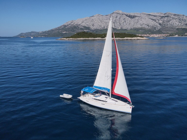 Sailboat off the coast