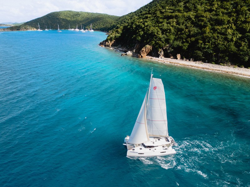 Catamaran on the water