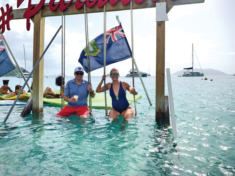 Couple on a swing in the BVIs