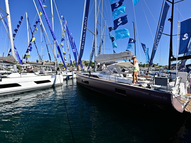 People checking out sailboats