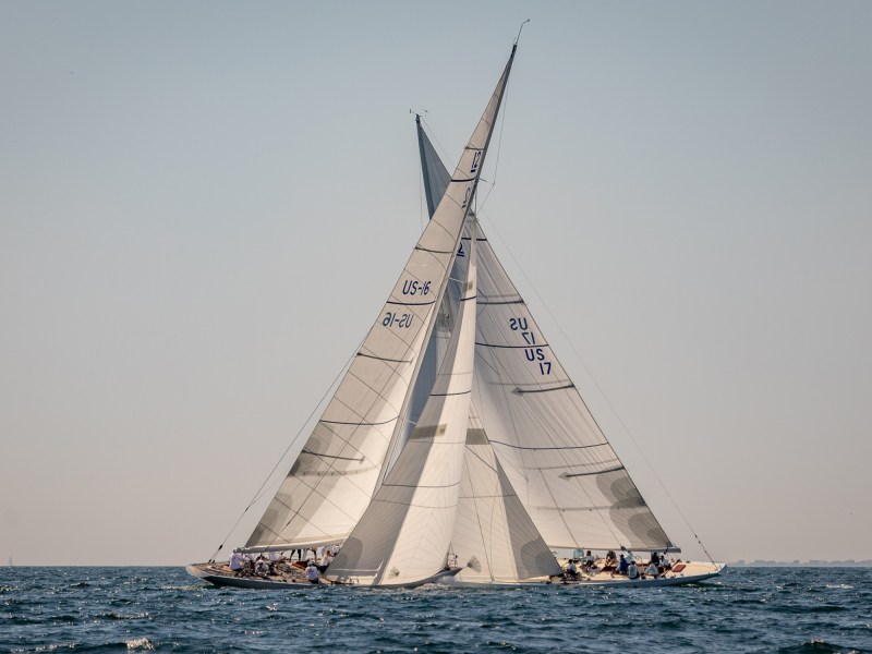 Sailboats racing in Newport