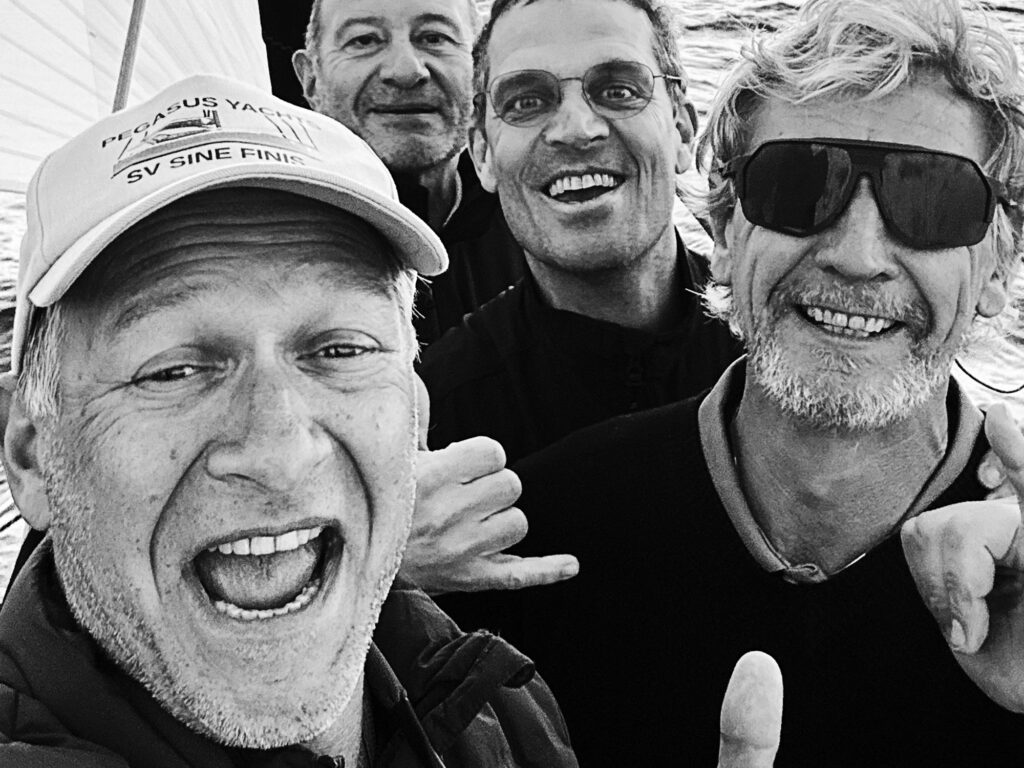 Friends on a sailboat