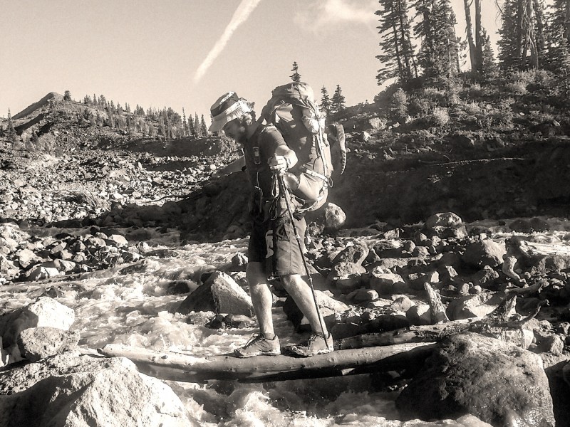Man hiking the Pacific Crest Trail