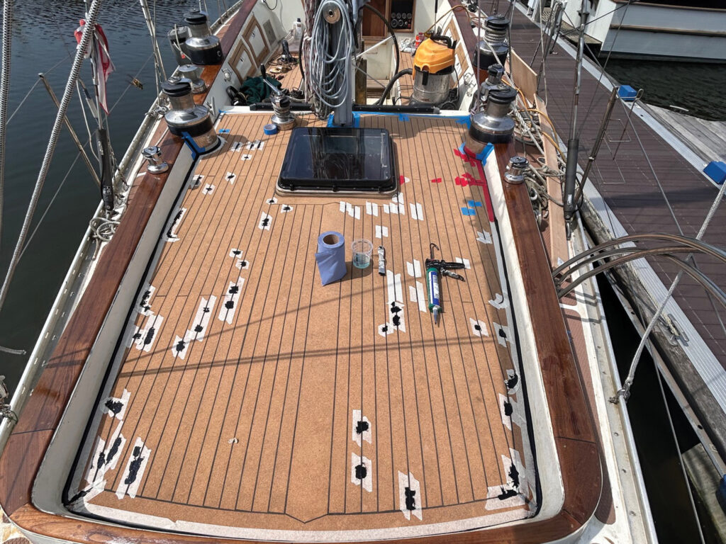 Adding a new teak deck to a sailboat