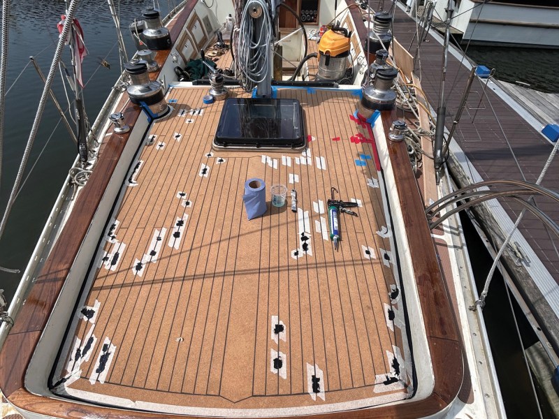image0 Adding a new teak deck to a sailboat