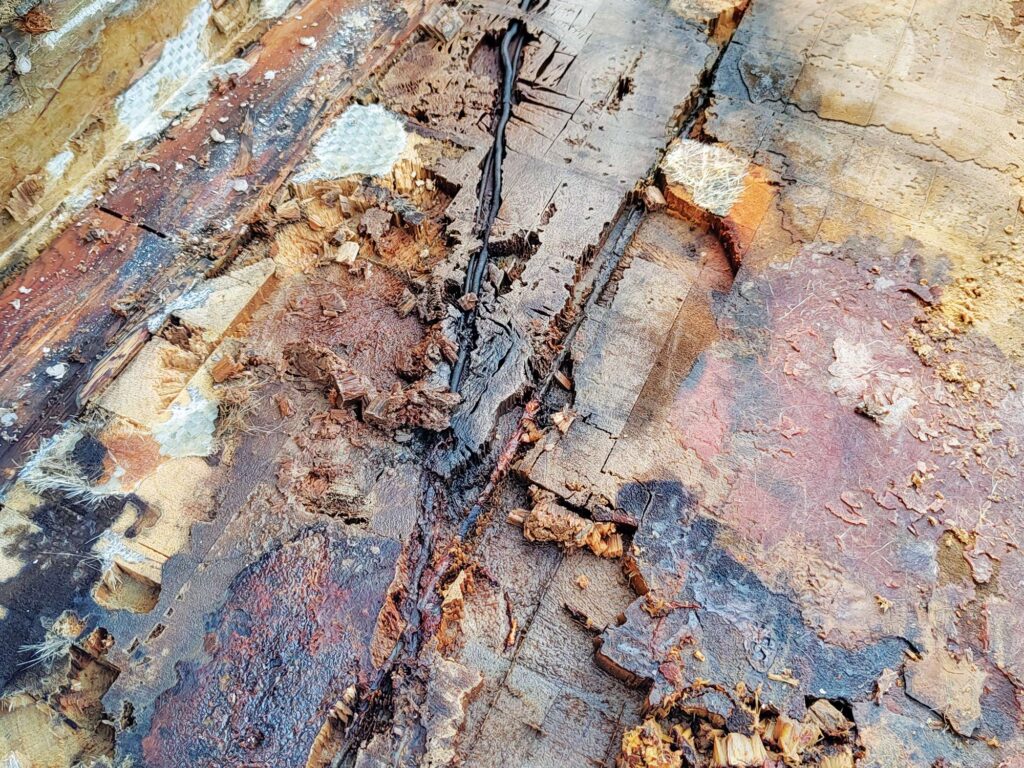 Electrical wiring underneath the deck