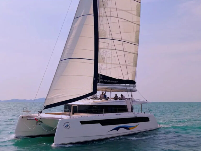 Island Spirit 525E on the water