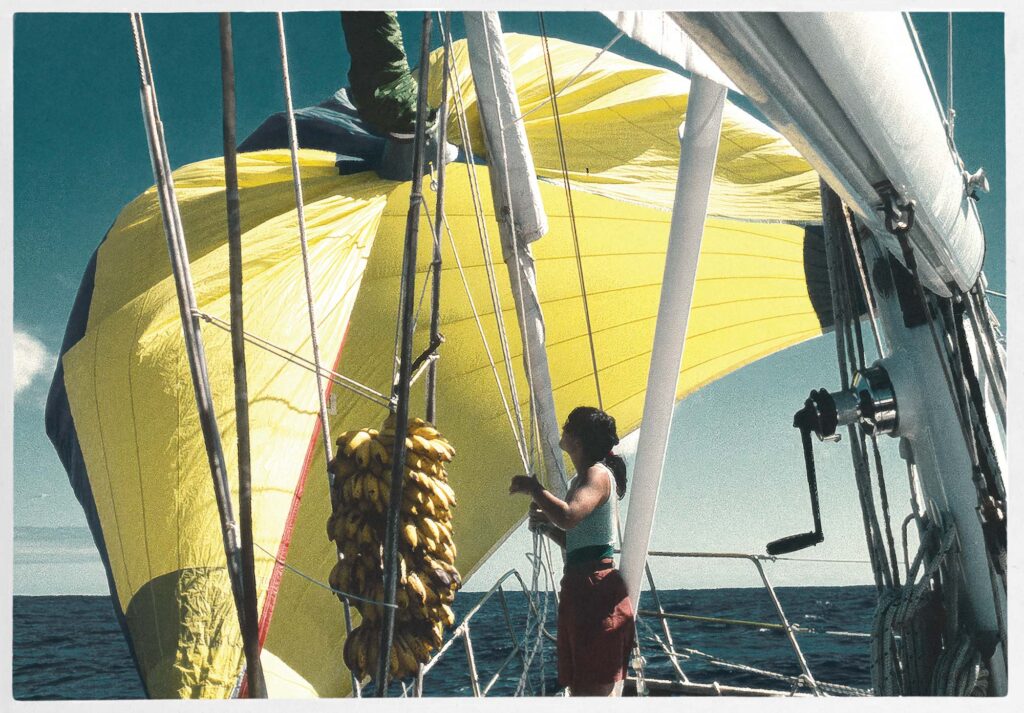 Doina expertly douses the spinnaker