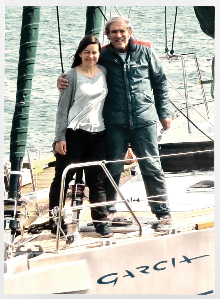 Jimmy shares a moment aboard Aventura with Doina