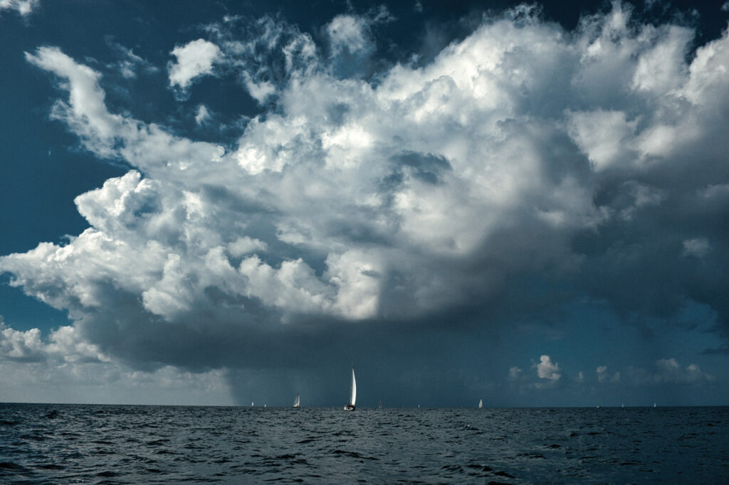 Bad weather while sailing