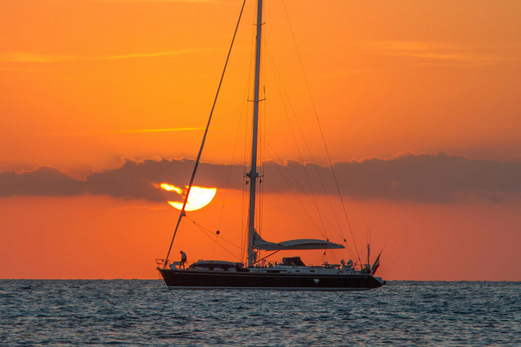 Sailboat at sunset
