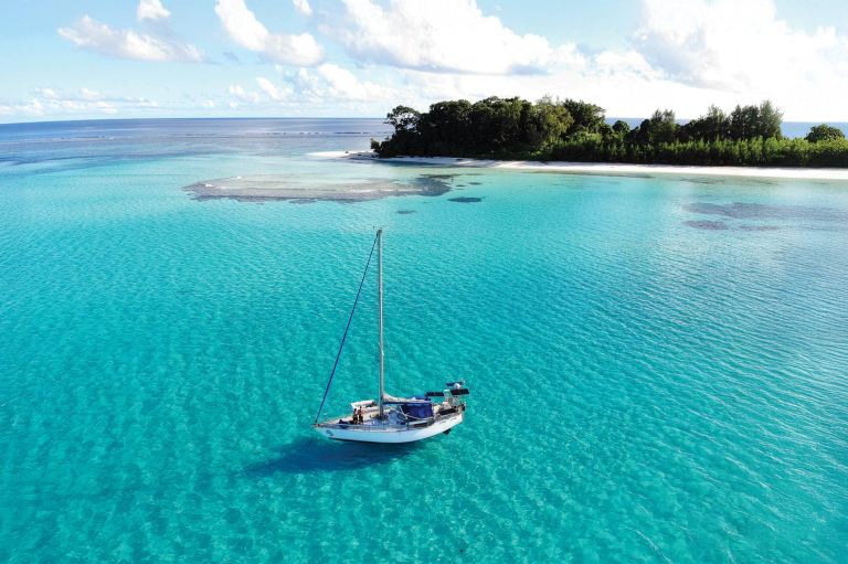 A quiet anchorage off Bougainville’s lush eastern shore