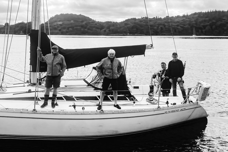 Ken Andrew and mates aboard the Sunshine 38 Argento