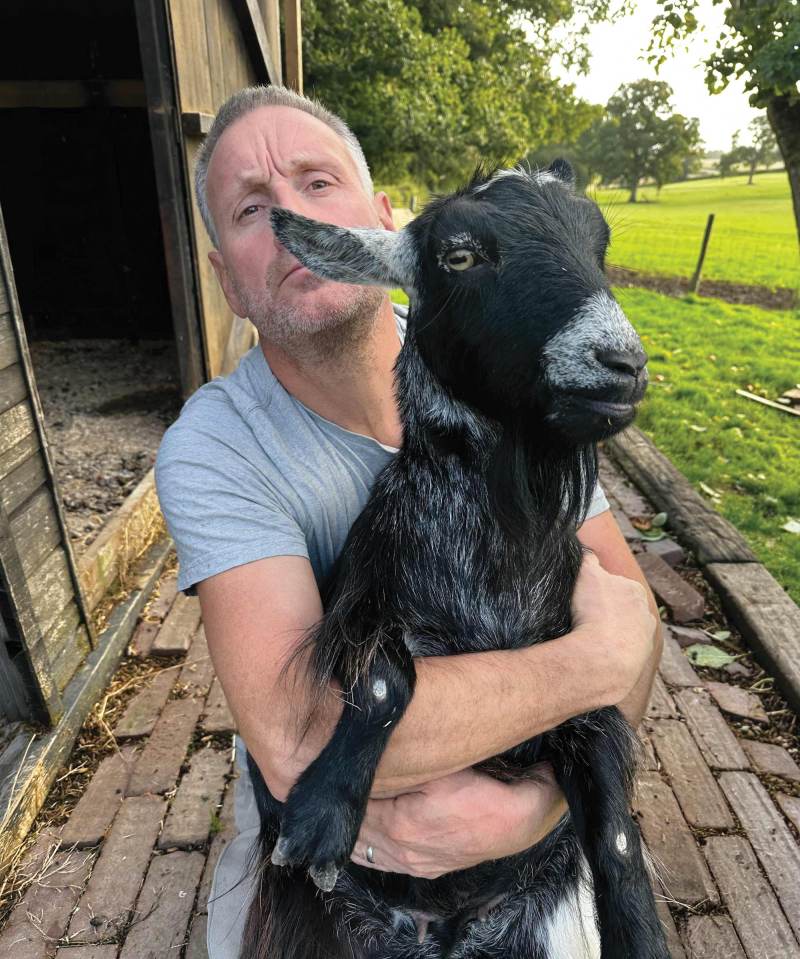 Dan and Bubble the goat