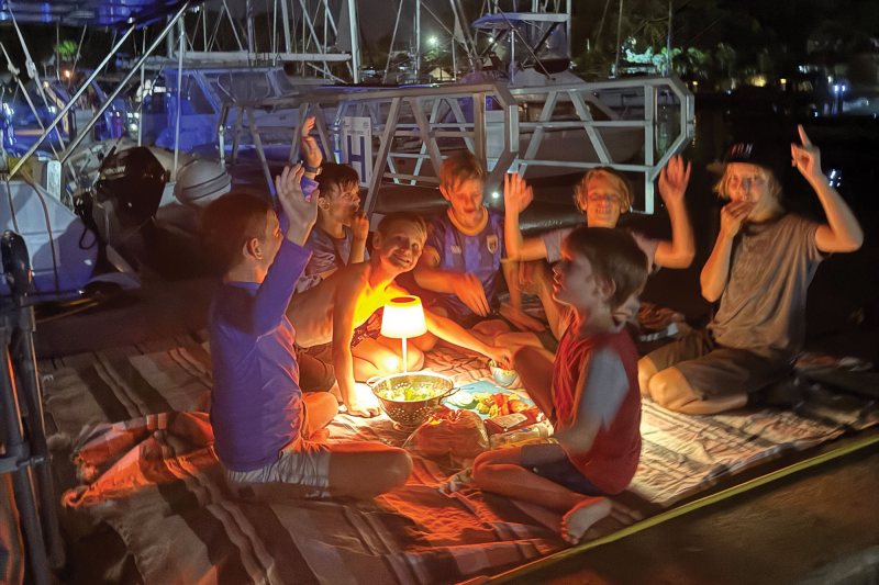 ARC+ kids claim the pontoon for a picnic in Grenada