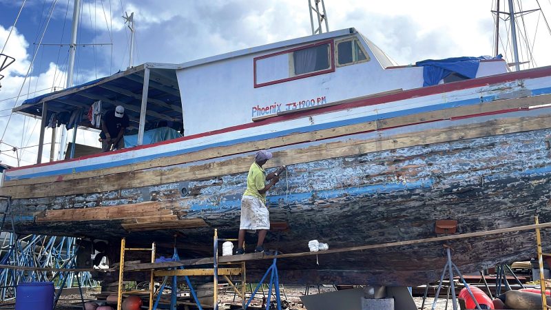 Trawler Phoenix hauled out at Spice Island Marine