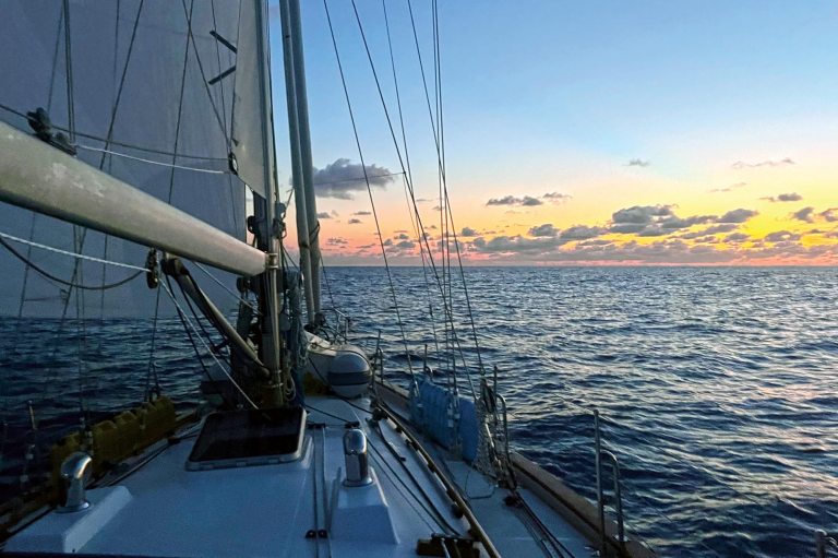 Sunrise from a sailboat